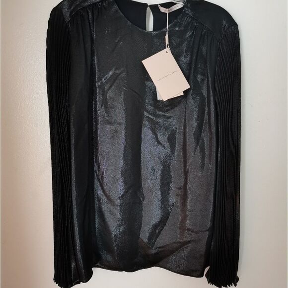 Christopher Kane Black Pleated Sleeve Blouse. - Picture 2 of 8